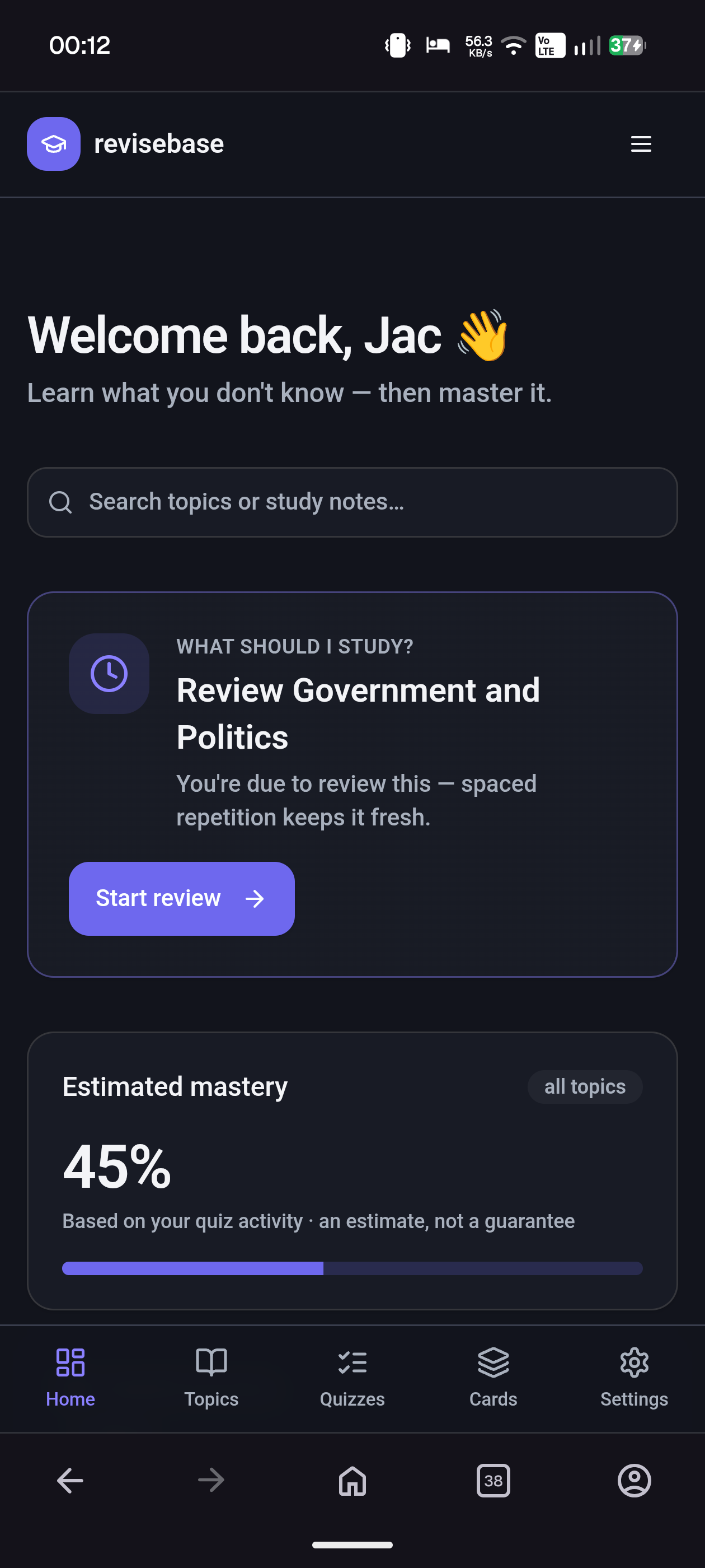 Revisebase  screenshot 5